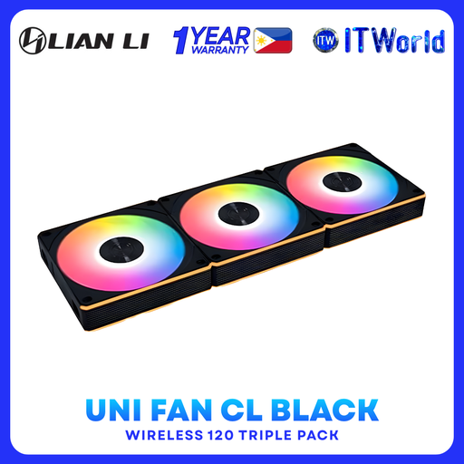[G99.12CL1W3B.00] Lian Li UNI Fan CL Black Wireless Triple Pack 120mm ARGB Fans G99.12CL1W3B.00