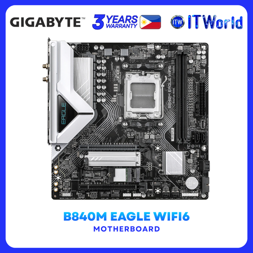 [GA-B840M-EAGLE-WIFI6] Gigabyte B840M Eagle WiFi6 AM5 DDR5 Micro-ATX Gaming Motherboard (GA-B840M-EAGLE-WIFI6)