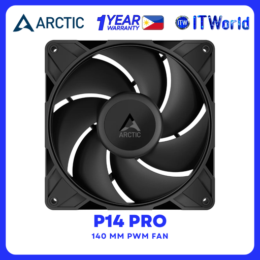 [ACFAN00313A] Arctic P14 Pro 140mm PWM High Performance Fluid Dynamic Bearing Fan Black ACFAN00313A