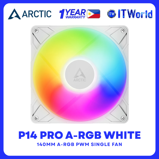 [ACFAN00318A] Arctic P14 Pro A-RGB 140mm PWM High Static Pressure 2500RPM White Fan ACFAN00318A