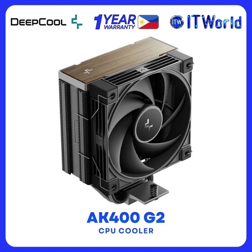 [R-AK400G2-BKNNMN-GJD] Deepcool AK400 G2 Wood Grain Top Cover Hydro Bearing Single Tower CPU Cooler - Black R-AK400G2-BKNNMN-GJD
