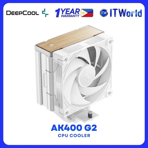 [R-AK400G2-WHNNMN-GJD] Deepcool AK400 G2 Wood Grain Top Cover Hydro Bearing Single Tower CPU Cooler - White R-AK400G2-WHNNMN-GJD