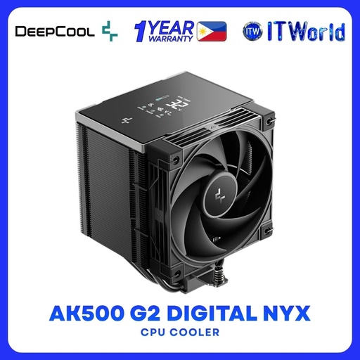 [R-AK500G2-BKNNMN-GJD-1] Deepcool AK500 G2 Digital Nyx AI Dynamic Adjustment CPU Cooler with Digital Display - Black