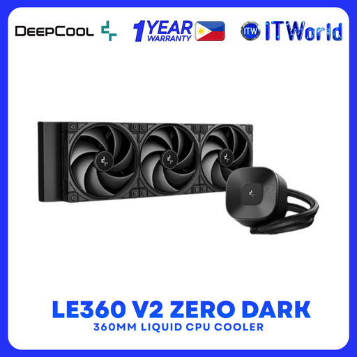[R-LE360ZERO-BKLNMD-G-1] DeepCool LE360 V2 Zero Dark 360mm ARGB Liquid CPU Cooler R-LE360ZERO-BKLNMD-G-1