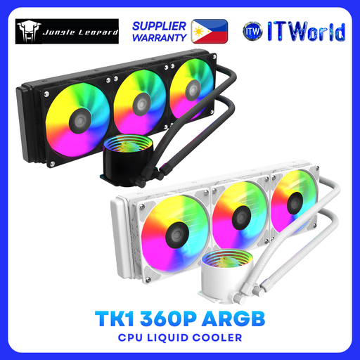 Jungle Leopard TK1 360P ARGB AIO CPU Liquid Cooler 360mm Black/White