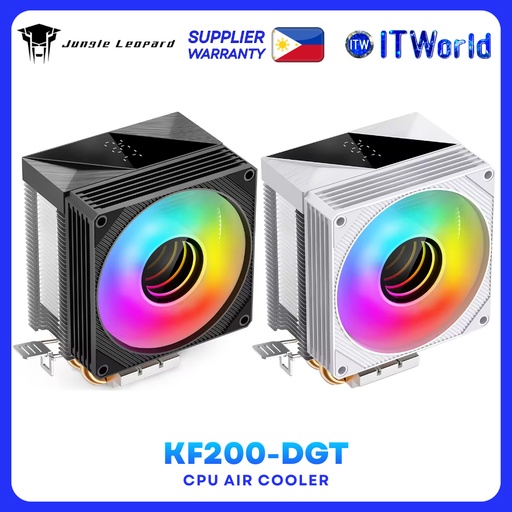 Jungle Leopard KF200 DGT RGB CPU Air Cooler Dual Copper Tube Silent Cooling Black/White itw