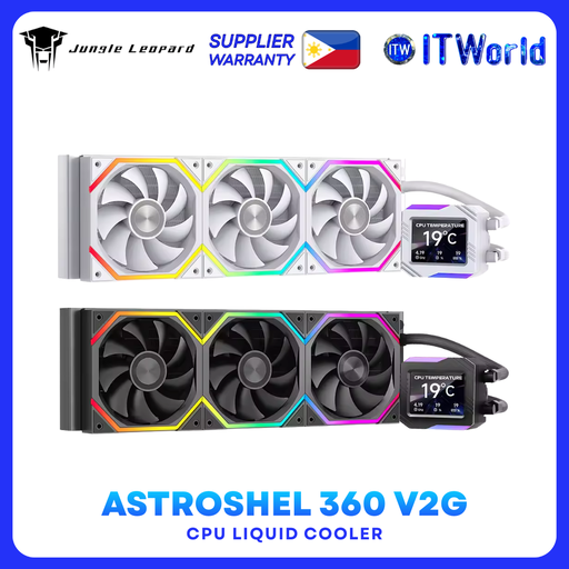 Jungle Leopard V2G Astroshel 360 ARGB LCD Water Cooling CPU Cooler Black/White