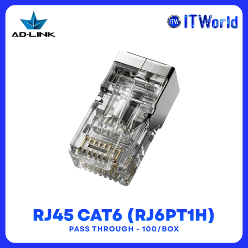 [CAT6 RJ6PT1H] AD-Link AD RJ45 CAT6 Pass Through Connector 100pcs/Box RJ6PT1H