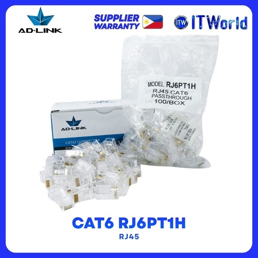 [CAT6 RJ6PT1H] AD-Link RJ6PT1H CAT6 Pass Through RJ45 100pcs