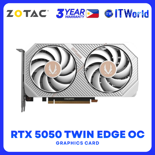 [ZT-B50500Q-10M RTX 5050 TWIN EDGE] ZOTAC GAMING GeForce RTX 5050 Twin Edge OC White Edition 8GB GDDR6 GPU ZT-B50500Q-10M