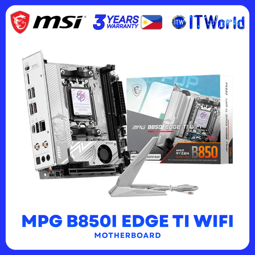 [MPG B850i EDGE TI WIFI] MSI MPG B850I EDGE TI WIFI Motherboard - Mini-ITX / AM5 DDR5 / PCIe 5.0 / WiFi7 5G LAN itw