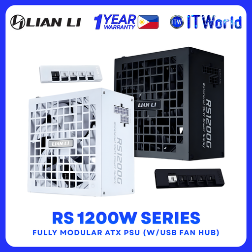 LIAN LI RS1200G 1200W Rotational Shift Fully Modular ATX 3.1 80+ Gold PSU w/ USB Fan Hub