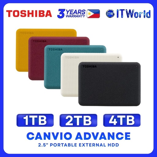 Toshiba Canvio Advance 2.5" - 1TB - USB 3.2 Gen1 Portable HDD / HDTCA Series