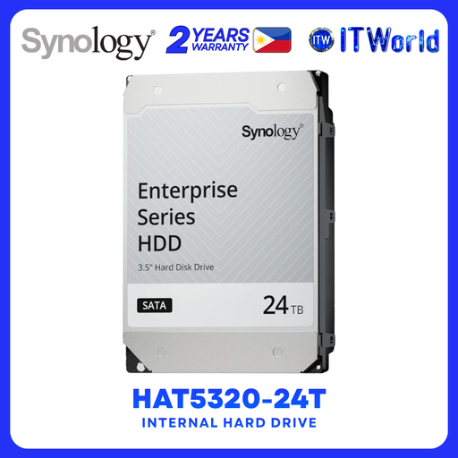 [SY-HAT5320-24T] Synology 24TB Enterprise 3.5" SATA HDD 7200RPM DSM Optimized Internal Hard Drive HAT5320-24T