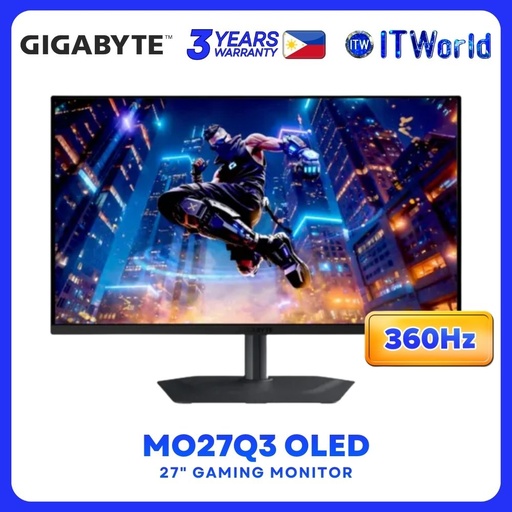 [GP-MO27Q3-AP] Gigabyte MO27Q3 OLED 27" Gaming Monitor - QHD 360Hz QD-OLED 0.03ms, GP-MO27Q3-AP