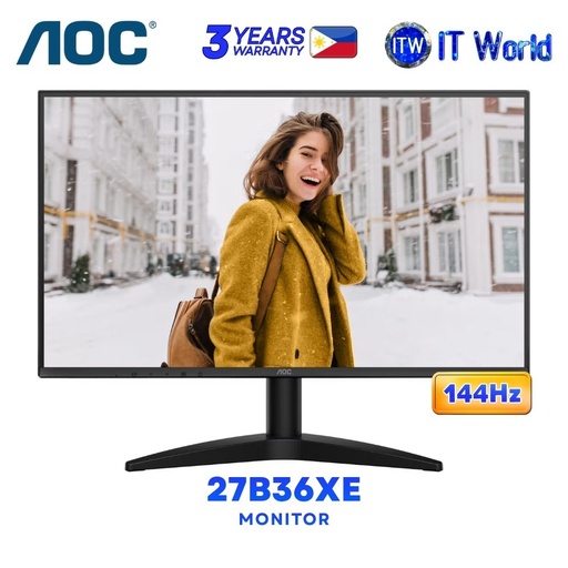 [AOC-27B36XE] AOC 27B36XE - 27" 1920x1080 FHD / 144Hz / IPS / 4ms GTG, 0.5ms MPRT / Monitor
