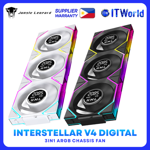 Jungle Leopard Interstellar V4 DGT 3-in-1 ARGB Case Fan Black/White
