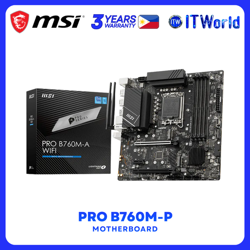 [PRO B760M-P] MSI PRO B760M-P DDR5 LGA1700 Micro-ATX Motherboard for Intel 14th/13th/12th Gen