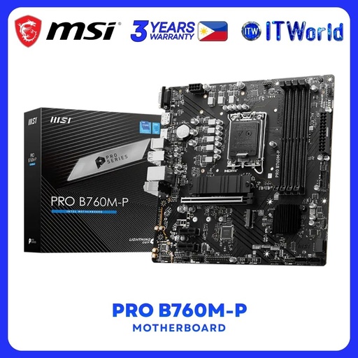 [PRO B760M-P] MSI PRO B760M-P Motherboard - mATX / LGA1700 / DDR5 / PCIe 4.0 / B760 PRO-B760M-P