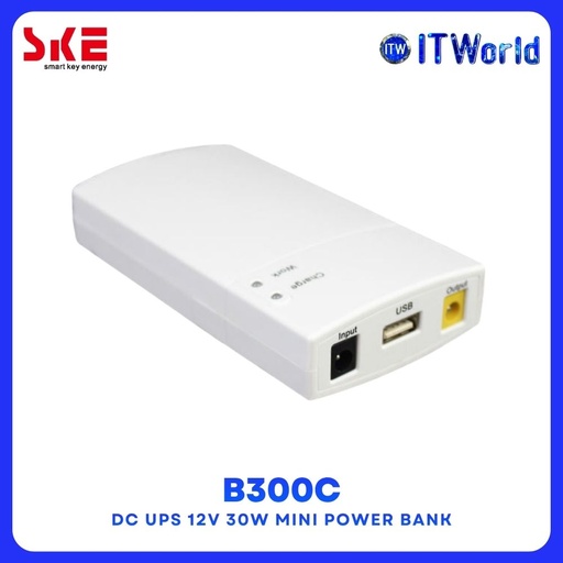 [SKE-B300C] SKE B300C Mini DC UPS Power Bank 6600mAh 12V Output USB/DC 30W