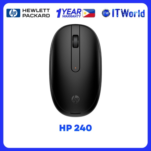 [HP 240 Black BT Mouse (Black)] HP 240 Bluetooth Mouse - Black Wireless 24M / Battery 1AA itw