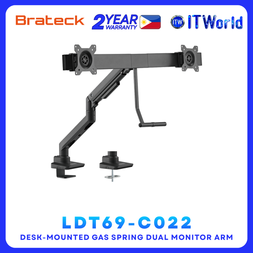 [LDT69-C022 Black] Brateck LDT69-C022 - 17 to 32 Inch / Dual Monitor Gas Spring Arm
