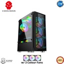 Coolman Aurora PC Cases with 3 RGB Fans (Black)