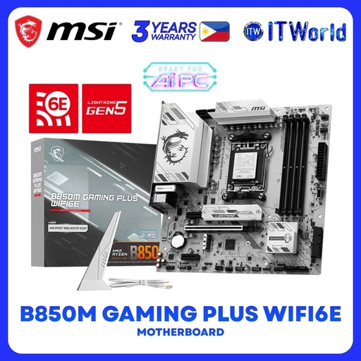 [B850M GAMING PLUS WIFI6E] MSI B850M Gaming Plus WiFi6E mATX AM5 DDR5 Motherboard