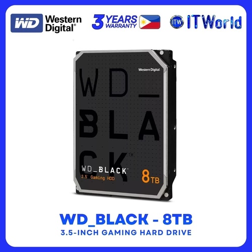 [WD8002FZBX] Western Digital WD BLACK 8TB - Gaming HDD 7200RPM 256MB SATA 3.5" WD8002FZBX