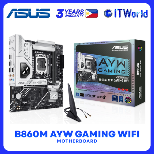 [B860M AYW GAMING WIFI] ASUS B860M AYW GAMING WIFI LGA1851 DDR5 Micro-ATX Motherboard WiFi 6 2.5Gb LAN PCIe 5.0 itw