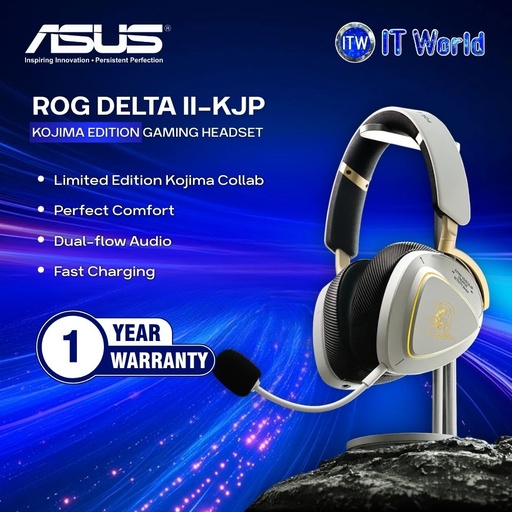 [ROG-Delta II-KJP-Gaming-Headset] ASUS ROG Delta II A703 Kojima Edition Gaming Headset / Tri-Mode / 2.4GHz BT 3.5mm / RGB