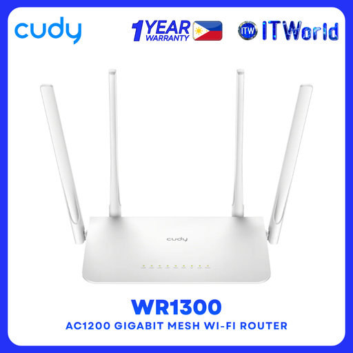 [WR1300] Cudy WR1300 4.0 AC1200 Gigabit Mesh Wi-Fi Router Dual-Band Wi-Fi 5 itw