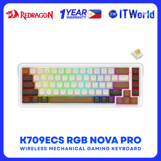 [K709ECS-RGB-PRO] Redragon K709ECS Nova Pro 75% Wireless RGB Keyboard Hot-Swap Gasket Yolk RPC Switch