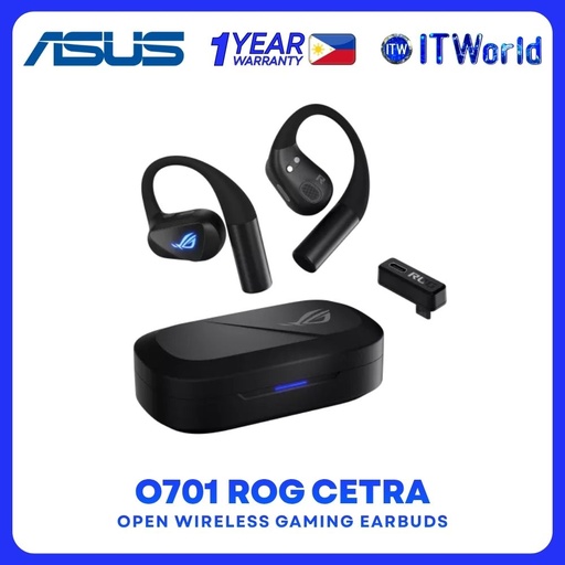 [ROG-O701-CETRA] ASUS ROG Cetra Open Wireless SpeedNova Earbuds - Bluetooth 6.0 / 2.4GHz / RGB / O701 itw