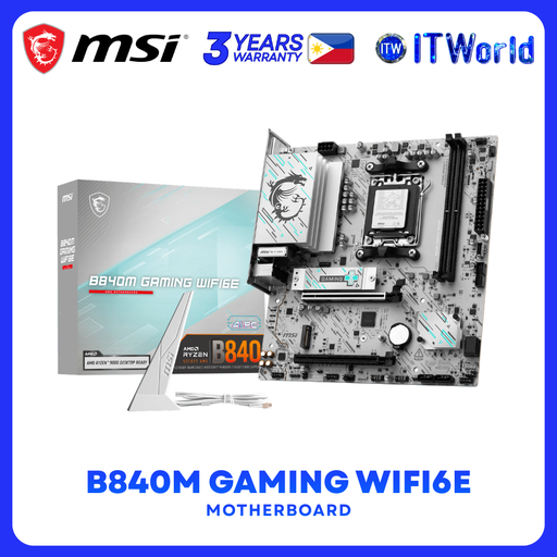 [B840M GAMING WIFI6E] MSI B840M GAMING WIFI6E AM5 DDR5 mATX Wi-Fi 6E 2.5G LAN PCIe 4.0 Gaming Motherboard itw