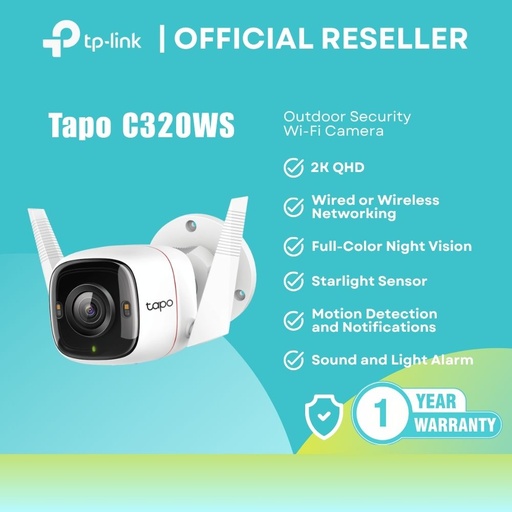 [Tapo C320WS] TP-Link Tapo C320WS - Outdoor WiFi Camera 2K QHD / Night Vision / IP66 / Security itw