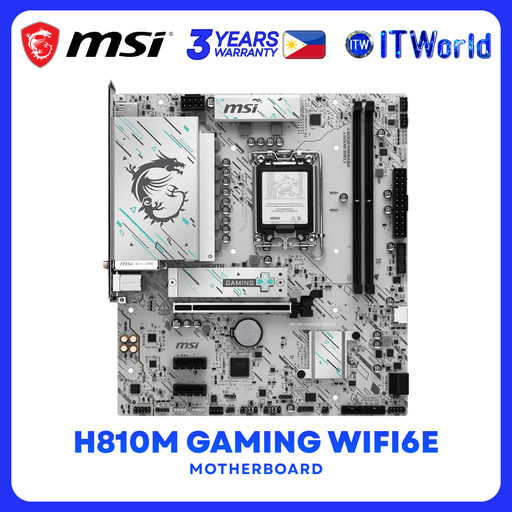[H810M GAMING WIFI6E] MSI H810M GAMING WIFI6E LGA1851 DDR5 PCIe 5.0 USB 20G Type-C 2.5G LAN mATX Motherboard itw