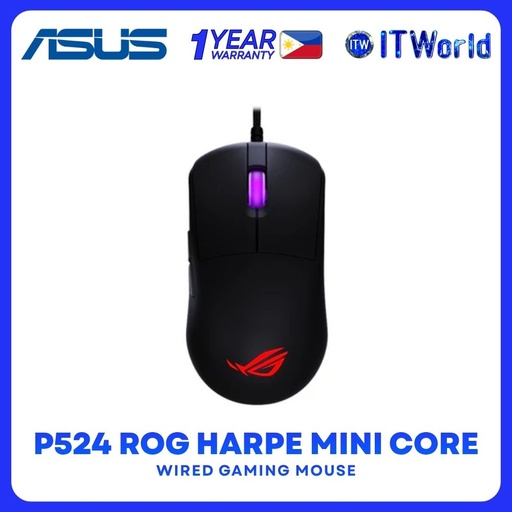 [ROG-P524-HARPE] ASUS P524 ROG Harpe Mini Core RGB LED Wired Gaming Mouse - Black