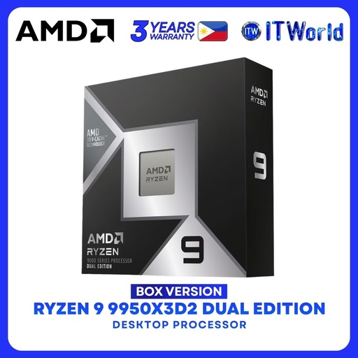 [R9-9950X3D2-3Y] AMD Ryzen 9 9950X3D2 16-Cores 32-Threads Dual Edition Desktop Processor without cooler