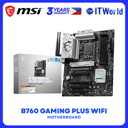 [B760 GAMING PLUS WIFI DDR4] MSI B760 GAMING PLUS WIFI DDR4 ATX 4xDDR4 PCIe 4.0 2.5G LAN Wi-Fi 6E Motherboard