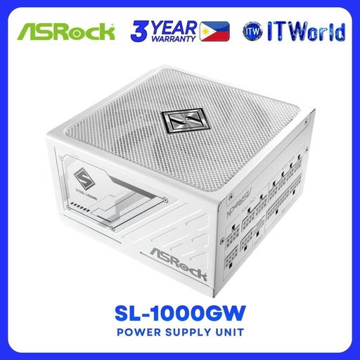 [SL-1000GW] ASRock SL-1000GW 1000W 80 Plus Gold ATX 3.1 PCIe 5.1 Fully Modular Power Supply Unit - White