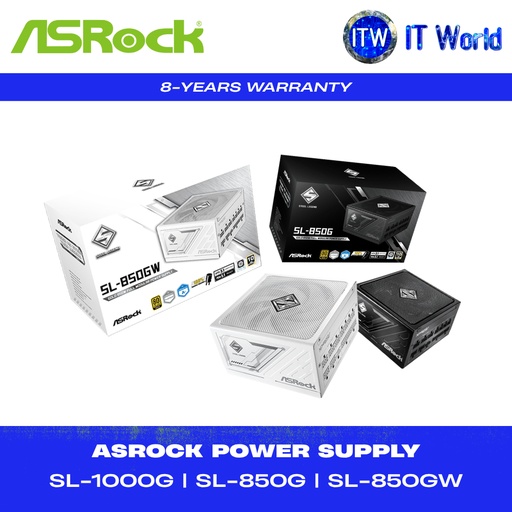 [SL-850G] AsRock Power Supply Unit ATX 3.1 / 80 Plus Gold / Fully Modular SL-1000G / SL-850G / SL-850GW | itw (SL-850G)