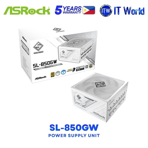 [SL-850GW] ASRock SL-850GW 850W 80+ Gold ATX3.1 Fully Modular ower Supply Unit - White