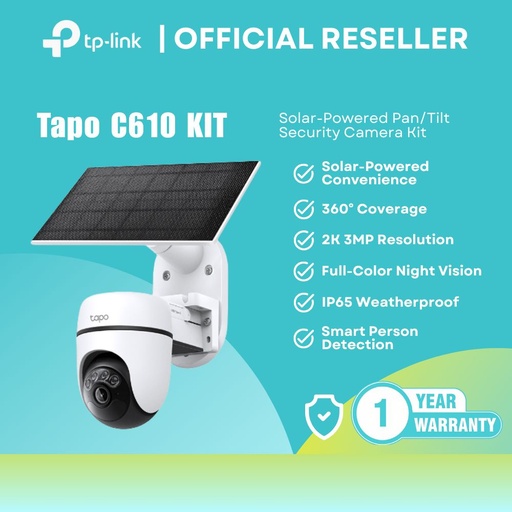 [Tapo C610 KIT] TP-Link Tapo C610 Kit Solar-Powered Pan/Tilt Security Camera Kit itw