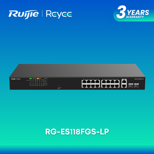 [RG-ES118FGS-LP] Ruijie RG-ES118FGS-LP - 18-Port Unmanaged PoE Switch 120W RG-ES118FGS-LP itw