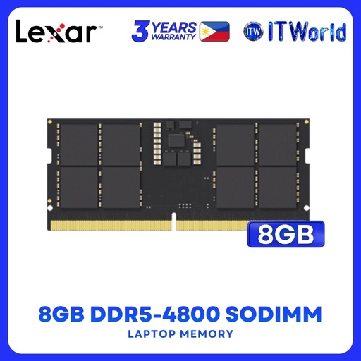 [LD5S08G48C40ST-BGS] Lexar 8GB DDR5-4800Mhz SODIMM Laptop Memory LD5S08G48C40ST-BGS itw