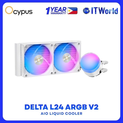 [L24-WH2AAWNN02X-GL] Ocypus Delta L24 ARGB V2 240mm AIO Liquid Cooler - 280W / Intel/AMD / ARGB itw
