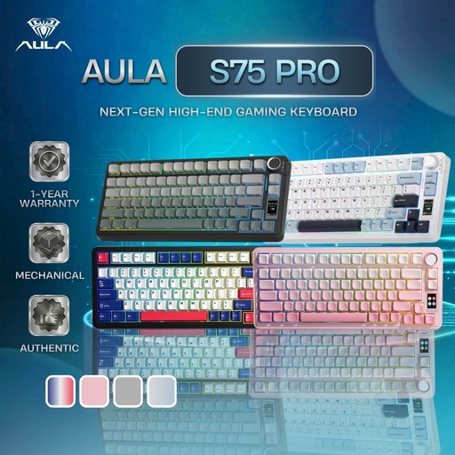 Aula S75 Pro Gasket Mount Structure Tri-mode Wireless Mechanical Keyboard