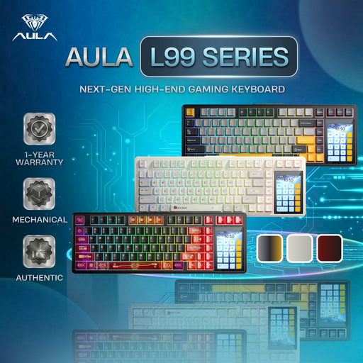 AULA L99 Series Tri-mode Connectivity RGB Lighting with Msic Sync Smart Custom Mechanical Keyboard