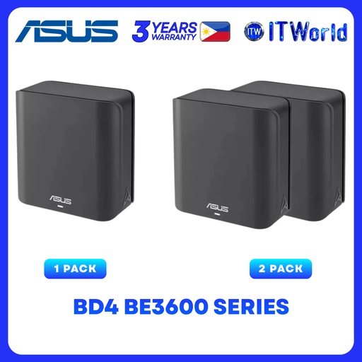 [BD4 (B-1-PK)] ASUS ZenWiFi BD4 Series Dual-Band WiFi 7 AiMesh Router 3.6Gbps Dual 2.5G Ports Smart Home Master itw (1-Pack)